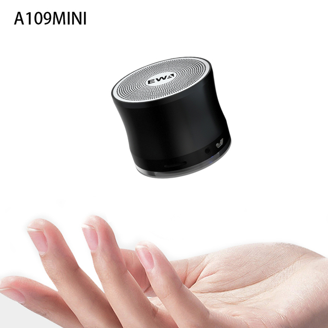 EWA A109 Mini Best Black Portable BT Speaker with Sound Tiny Speaker Bass Smallest Wireless BT Speakers for Phone PC Tablet