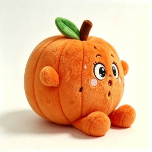 Customized Cute Pumpkin Plush Toy,Soft Round Orange Pumpkin Stuffed Animal, Adorable Fluffy Plushie Pillow for Kids & <b>Room</b> Decor - Product Image 3
