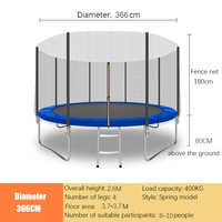 Trampoline de fitness pour adultes, intérieur/extérieur, commercial, loisirs, avec filet de protection et tapis de saut pour enfants