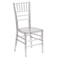 Chaise de restaurant commerciale moderne empilable en résine transparente pour mariages, fêtes, restaurants, bars et événements