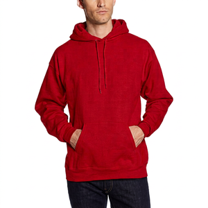 Sudadera con Capucha Roja para Hombre, Corte Regular, Estilo Casual para Otoño, Material de Felpa, Diseño con Bolsillos, Tejido de Punto - Product Image 1
