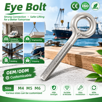 Écrou à œil en acier inoxydable robuste sur mesure DIN 444, métrique, grade A2 A4, longueur 16 mm, boulon de levage pour point d'ancrage de sac de couchage