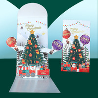 Carte de vœux 3D stéréo de Noël 2027 personnalisée, enveloppe rouge créative, style européen, en stock pour impression sur papier et carton