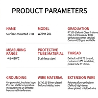 Sonde de température à résistance thermique à extrémité filetée, capteur PT100