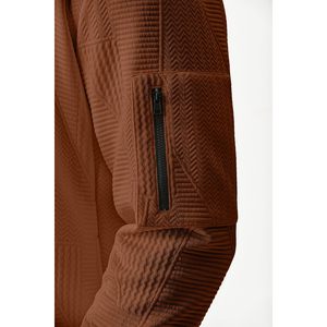 Mens Casual Jacquard Bomber Jacket Lightweight Varsity Coat With Pockets Autumn Breathable Stand Collar Zipper Jacket - Product Image 3