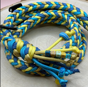 5 फीट लंबे बैंगनी सिल्वर ग्लिटर और लैवेंडर रंग पैराकॉर्ड कुत्ते के साथ पैराकॉर्ड कुत्ते पट्टा और शामिल ट्रैफिक लीड - Product Image 3