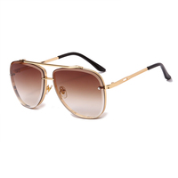 Lunettes de soleil carrées sans monture, dégradé de couleurs, lunettes de soleil tendance, nouvelle mode
