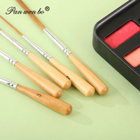 Juego de 5 Pinceles para Pintar con Punta Fina Extra Larga, para Delinear, Pintar con Pincel, para Acrílico, Acuarela y Gouache