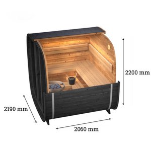 Sauna carré électrique en bois massif d'épinette pour l'extérieur, pour 4 personnes, sauna à vapeur humide avec chauffage 6KW, écologique - Product Image 3