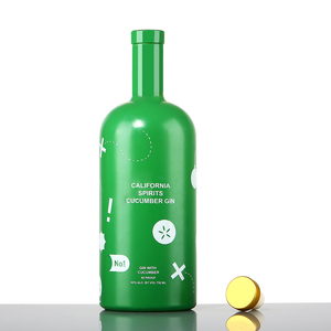 <span class=keywords><strong>Botella</strong></span> de Vidrio Personalizada con Logotipo, Premium, 500ml 750ml, para Licor, Ron, Ginebra, <span class=keywords><strong>Tequila</strong></span>, Vodka, <span class=keywords><strong>Azul</strong></span>, Vacía, con Tapa - Product Image 5