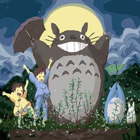 Diy Olieverfschilderij Van Nummers Kit Voor Kinderen Volwassen Nieuwe Japanse Cartoon Totoro Wall Art Schilderen Leuke Dieren Verf Op canvas
