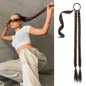 Extensión <span class=keywords><strong>de</strong></span> cabello <span class=keywords><strong>de</strong></span> cola <span class=keywords><strong>de</strong></span> caballo trenzada sintética larga para mujer, cola <span class=keywords><strong>de</strong></span> caballo con lazo para el cabello, extensiones <span class=keywords><strong>de</strong></span> cabello falso - Product Image 2