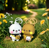 Vente en gros de nouveaux porte-clés Bubu et Dudu, porte-clés Lucu Osos, jouet en peluche luxueux et mignon, couple de pandas, porte-clés Bubu Dudu pour sacs