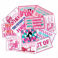 Patchs thermocollants avec slogan Girl Power, ensemble d'appliques brodées Hot Girls, patchs lettres roses rétro pour vêtements, chapeaux, sacs, décoration DIY