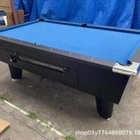 Table de billard à monnayeur, style américain, noire, pour intérieur, standard 7ft 8ft