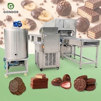 Machine à enrober les donuts glacés au chocolat, les dattes, les raisins secs, les cacahuètes ou la sauce pour barres chocolatées