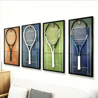 Cadre mural décoratif lumineux pour raquette de tennis, idéal pour les souvenirs sportifs et les fans de tennis