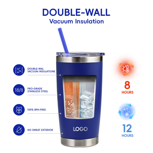 Gobelet isotherme réutilisable en acier inoxydable à double paroi avec logo personnalisé, 20 oz et 30 oz, pour café et <span class=keywords><strong>voyage</strong></span> - Product Image 4