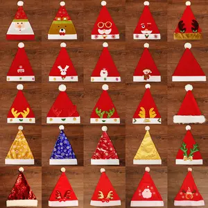 Venda inteira Novas Decorações De Natal Adulto E Crianças Santa Chapéus Cartoon Snowman Elk Santa Hats