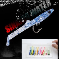 Ensemble de leurres souples artificiels avec hameçons en acier inoxydable, 17 couleurs, 65 cm, ensemble complet en boîte, appât de pêche bionique