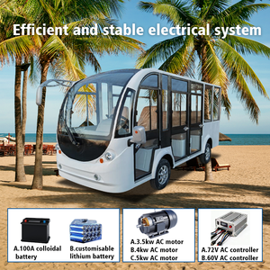 Bus touristique électrique à batterie lithium au prix d'usine avec porte pour zone touristique - Product Image 2