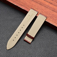 Bracelet Smartwatch Vintage Rétro en Cuir de Crocodile Véritable Fait Main Souple 20mm 22mm Boucle Papillon en Acier Inoxydable Bracelet de Luxe