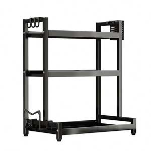 Modern 3-Tier Multi-Functional Metal Countertop Spice Organizer <b>Kitchen</b> Organizer with Seasoning <b>Storage</b> Rack - Product Image 4