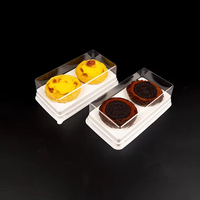 Boîte à dessert légère, sécurisée, sans odeur, avec couvercle transparent en PET et base en PP, à deux compartiments, en plastique, pour gâteaux, idéale pour les projets de café à emporter