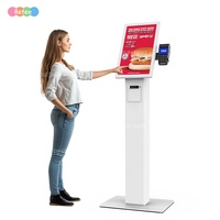 KFC Mcdonalds Kiosque de commande en libre-service de restauration rapide à écran tactile de 21.5 pouces avec logiciel 23.8 ''27'' 32''