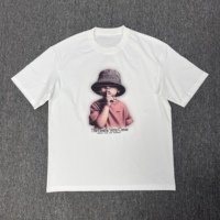 T-shirt léger pour homme 230 g/m² avec broderie 3D, épaules tombantes, manches courtes, style streetwear rose, vêtements décontractés pour homme