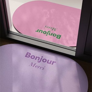 Tapis de bain en terre de diatomée, ovale, couleur unie, antidérapant, absorbant l'eau, pour salle de bain, usage domestique - Product Image 2