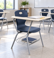 Chaise d'école pliable DJA moderne, durable, en plastique rigide, avec tablette d'écriture, design ergonomique, écologique, garantie 15 ans