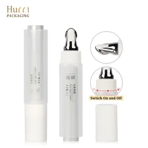 Luxe 15Ml 30Ml Dual Chamber Oogcrème Buis Met Metalen Applicator Voor 2 Formule Oog En Lippenstift Crème cosmetische