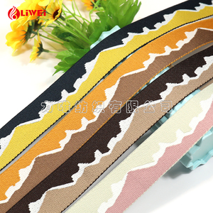 סרטים ארוגים ג'קארד טרילין גליים בעובי 38 מ\"מ (1.5 אינץ') במגוון צבעים לתיקים, חגורות וטקסטיל, רצועות ניילון. - Product Image 5