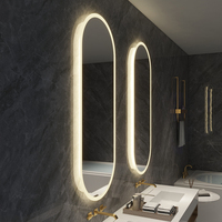 Miroir LED moderne sans cadre certifié ETL avec interrupteur tactile éclairé pour hôtel, villa, appartement, personnalisable, qualité commerciale