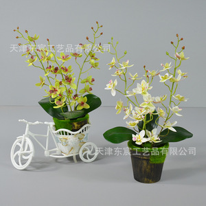 Artesanía Dongchen, Bonsái Artificial de Cymbidium de 30cm-100cm, Flores de Seda para Decoración del Hogar y Accesorios para Bodas - Product Image 3