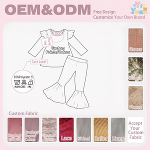 Ensemble de 2 pièces pour filles, vêtements pour enfants, fabrication en gros, personnalisation, tenues pour enfants pour la Saint-Valentin - Product Image 3