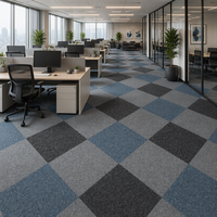 Dalles de moquette personnalisées pour hôtel, insonorisées, pour bureau, commerciales, modernes, à boucles, lavables, rembourrées, carrées