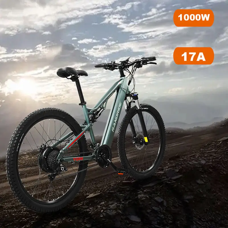 Eu Magazijn 21Speed Sport Ebike 1000W 48V 17ah Lange Afstand Volledige Ophanging Mountainbike Voor Volwassenen