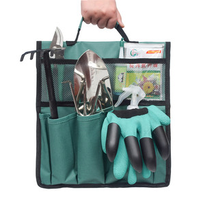 Garden <b>Tool</b> Storage Bag With 10-14 Pockets <b>Top</b> Handle Suspension Design For Outdoor Gardening Use - Product Image 1