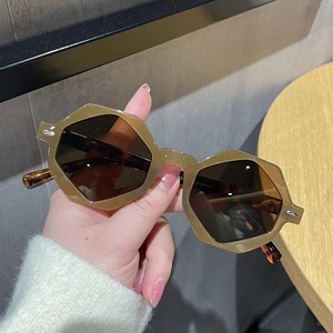 Logo Custom 2026 Vintage Men Women <b>Small</b> <b>Frame</b> Rivets Sun Glasses UV400 Jelly Color Polygon <b>Sunglasses</b> - Product Image 3