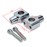 HCMOTORKU Abrazaderas Elevadoras de Manillar de Motocicleta de 1.25mm (25mm) Negras/Cromadas, Compatibles con Harley Dyna Sportster Softail Custom
