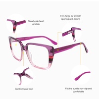 Lunettes de vue carrées MS 1046 Cetate, branches minimalistes, artisanat exquis, texture premium, couleur dégradée