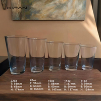 Verre à bière Xipan Premium en verre transparent de style américain, léger, haute transparence, vente en gros directe d'usine, 20 oz
