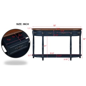 Một chiếc bàn <span class=keywords><strong>console</strong></span> có sẵn, giao hàng nhanh, chất liệu gỗ nguyên khối, kiểu dáng thanh lịch, thích hợp cho hành lang, lối vào, phòng khách phong cách Bắc Âu. - Product Image 5