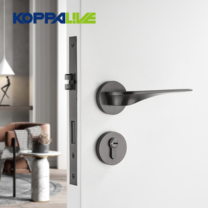 Koppalive sáng tạo Châu Âu Brass Cửa Khóa thiết lập bên ngoài phòng ngủ hai mặt bằng gỗ tay nắm cửa với khóa - Product Image 2