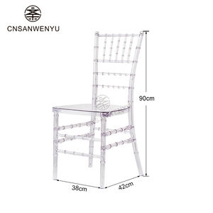 Grosir akrilik transparan pesta makan penjualan bersih akrilik plastik Stackable Chiavari kristal bening kursi pernikahan untuk acara - Product Image 5