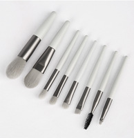 Logo personnalisé Portable 8 pièces poignée en plastique en Nylon pinceaux de maquillage pour cheveux Kit d'outils de maquillage de haute qualité ensemble de pinceaux de maquillage