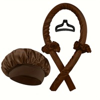 Vente en gros de bonnet en satin pour bandeau à friser sans chaleur kit de coiffure avec pinces à cheveux et chouchou pour boucles de nuit