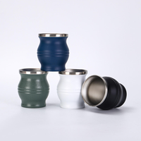 Vente en gros de haute qualité avec logo personnalisé Mini 8oz Mate Cup Gobelet à gourde en acier inoxydable à double paroi Thermos monté sur voiture